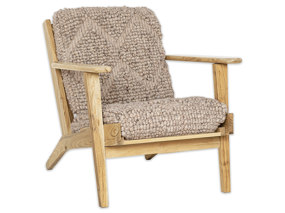 Keya Chunky Weave & Mango Wood Chair - Natural