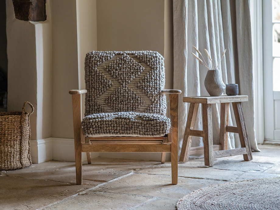 Keya Chunky Weave & Mango Wood Chair - Natural