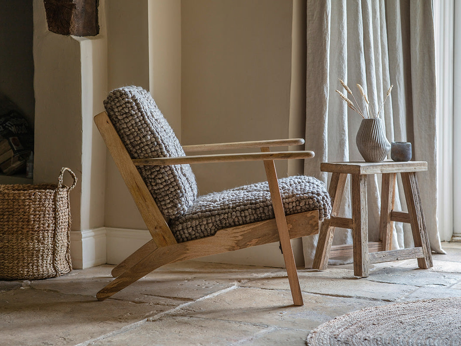 Keya Chunky Weave & Mango Wood Chair - Natural