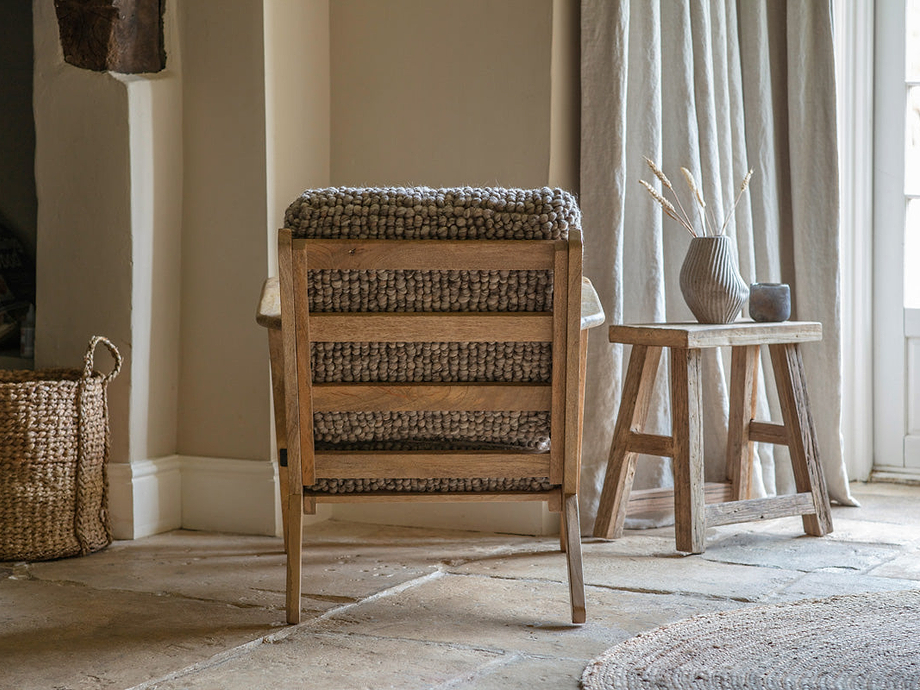 Keya Chunky Weave & Mango Wood Chair - Natural