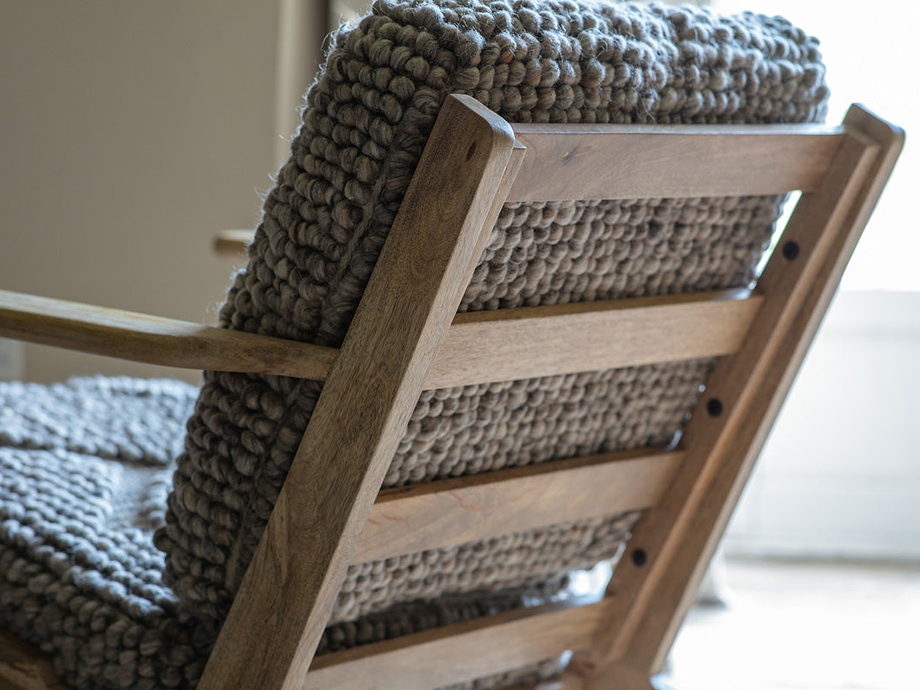 Keya Chunky Weave & Mango Wood Chair - Natural