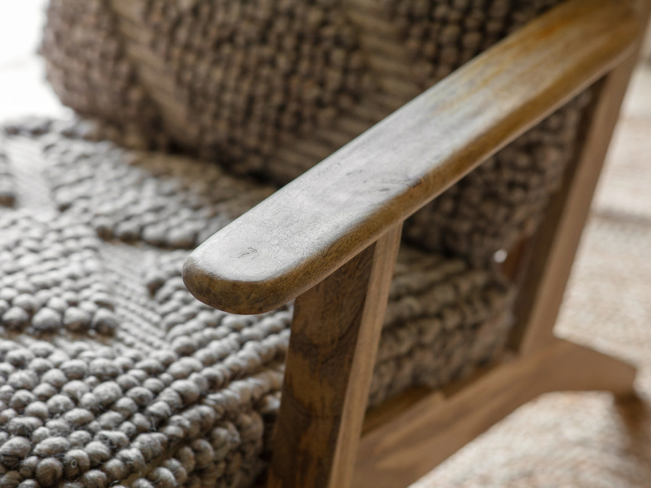 Keya Chunky Weave & Mango Wood Chair - Natural