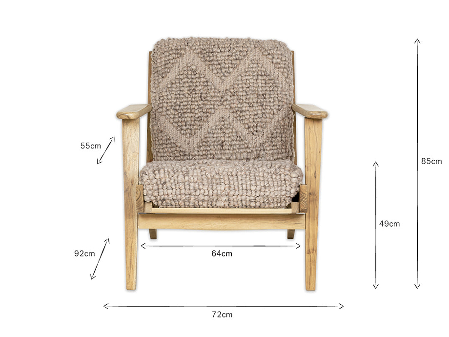 Keya Chunky Weave & Mango Wood Chair - Natural
