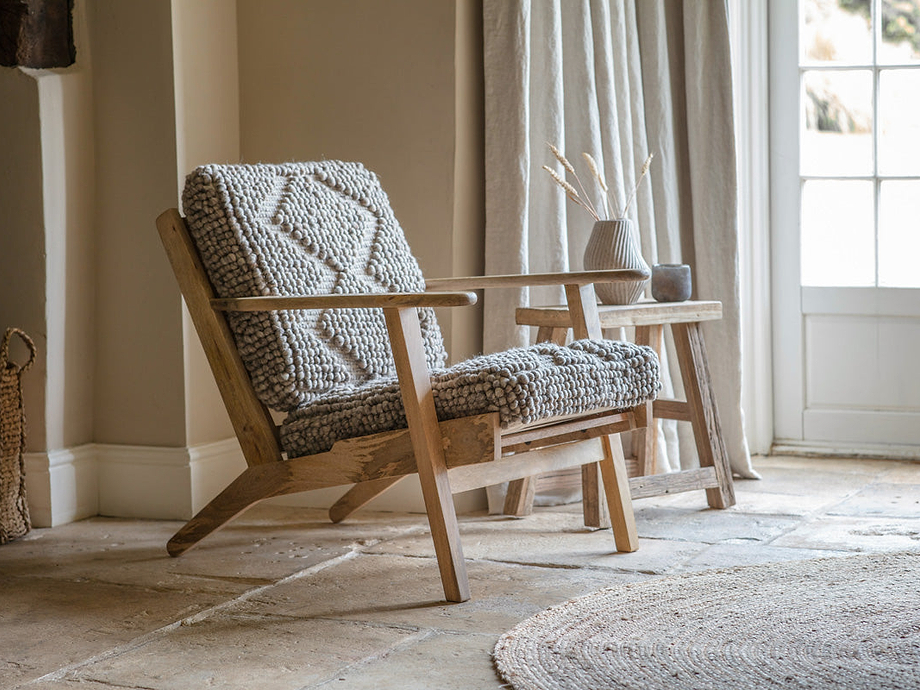 Keya Chunky Weave & Mango Wood Chair - Natural