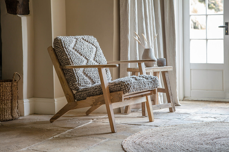 Keya Chunky Weave & Mango Wood Chair - Natural- nkuku