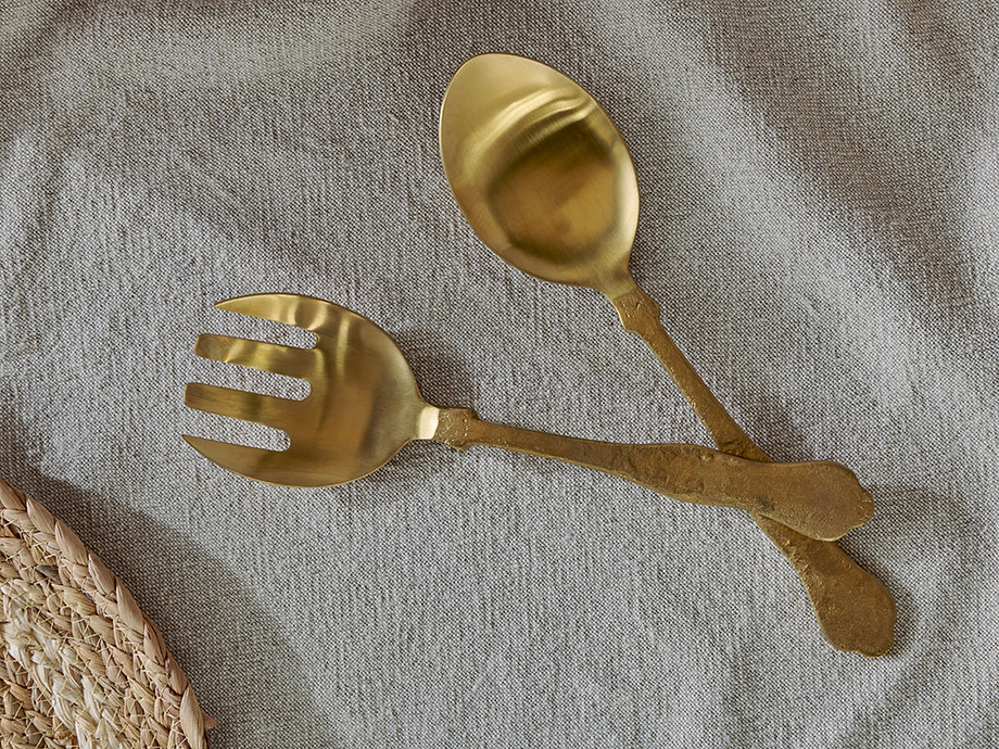 Khana Salad Servers - Brushed Gold (Set of 2)