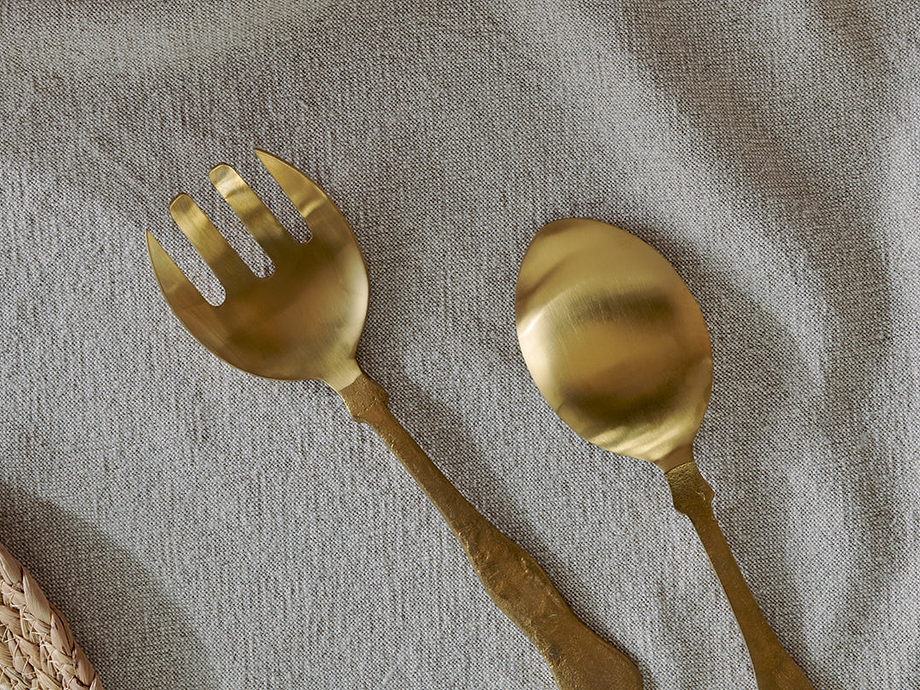 Khana Salad Servers - Brushed Gold (Set of 2)