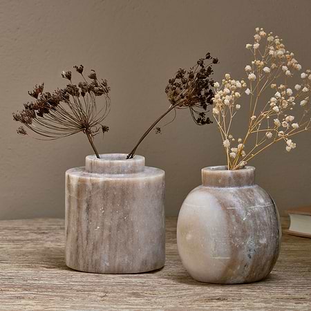 Khari Marble Vase - Grey-nkuku