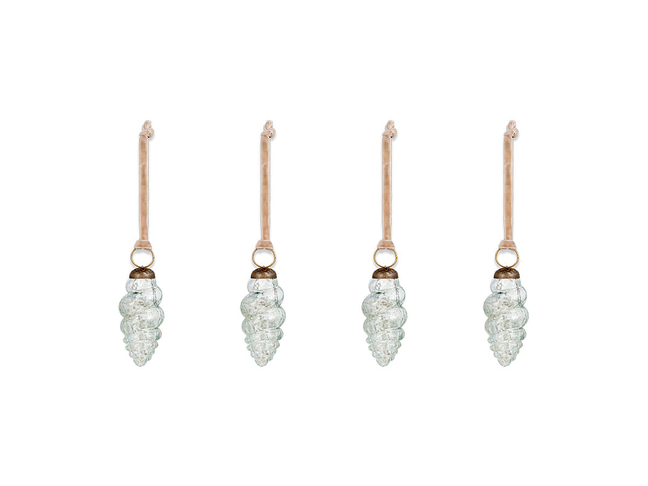 Khol Shell Baubles - Clear Antique - (Set of 4)