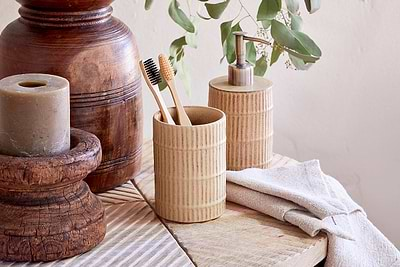 Kiani Ceramic Toothbrush Holder - Cream-nkuku