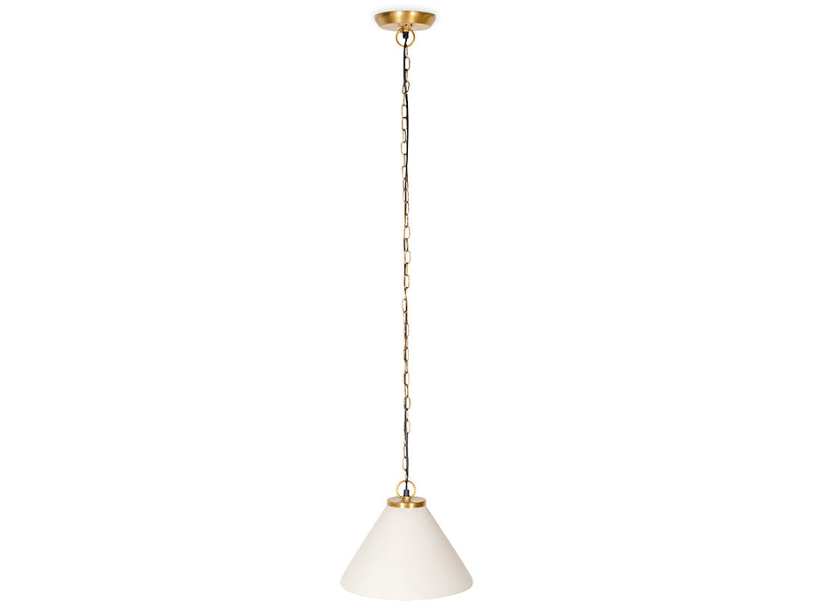 Kiara Organic Shape Ceramic Pendant Light - Off White & Antique Brass