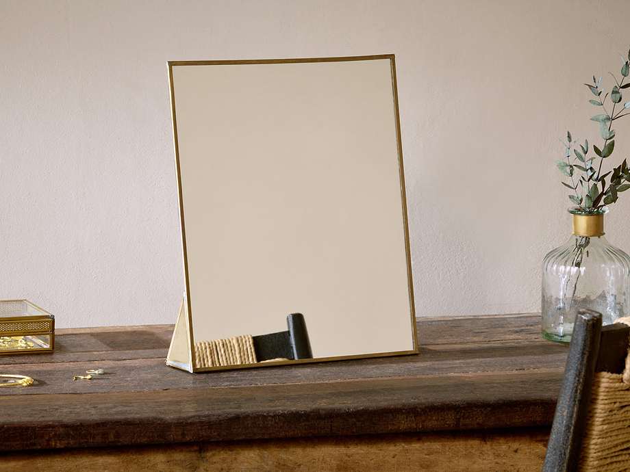 Kiko Standing Mirror - Antique Brass