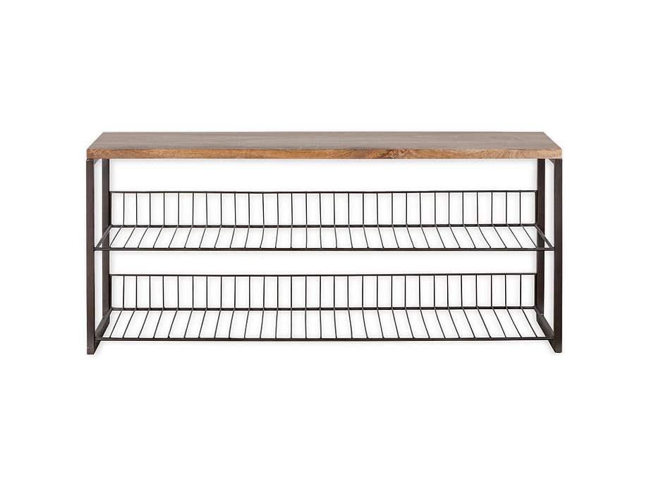 Kiyoma Iron & Wood Low Standing Shelves  - Natural