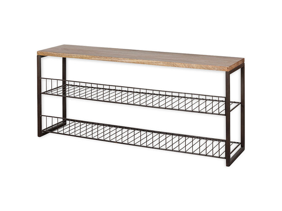 Kiyoma Iron & Wood Low Standing Shelves  - Natural