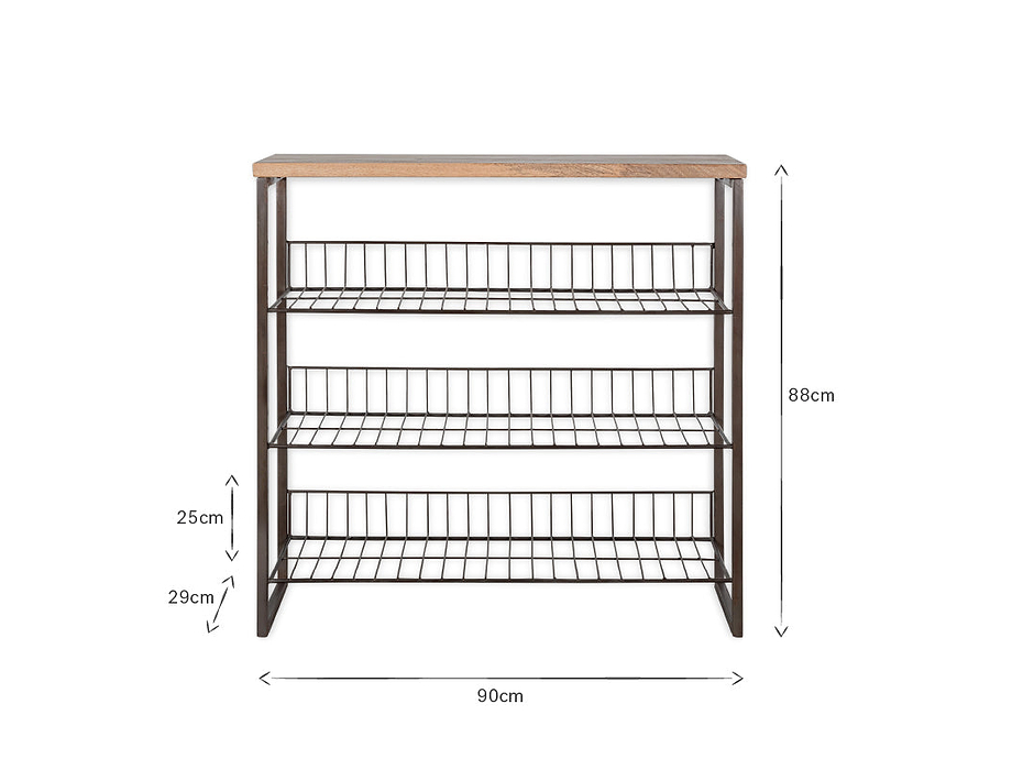 Kiyoma Iron & Wood Tall Standing Shelves - Natural