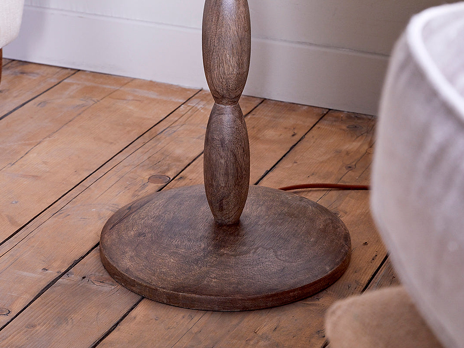 Konali Mango Wood Floor Lamp - Ash Stain