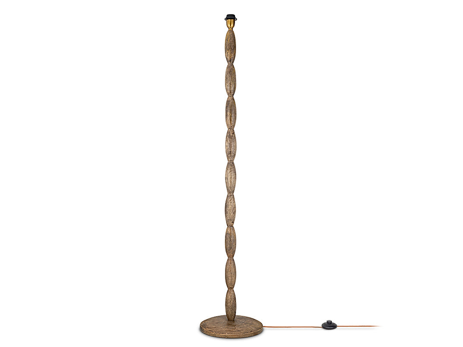 Konali Mango Wood Floor Lamp - Ash Stain
