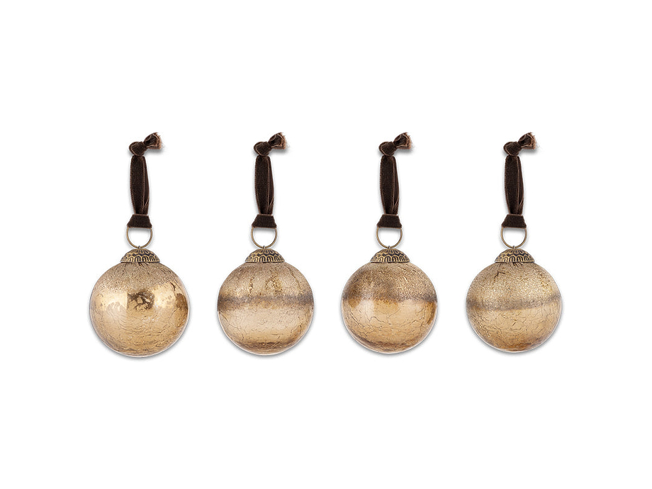 Konara Baubles - Gold Crackle (Set of 4)