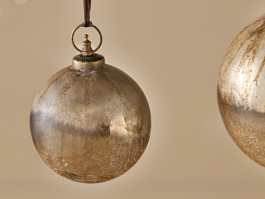 Konara Giant Bauble - Gold Crackle