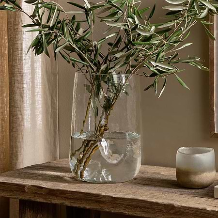 Kotri Recycled Glass Organic Shape Vase - Clear-nkuku