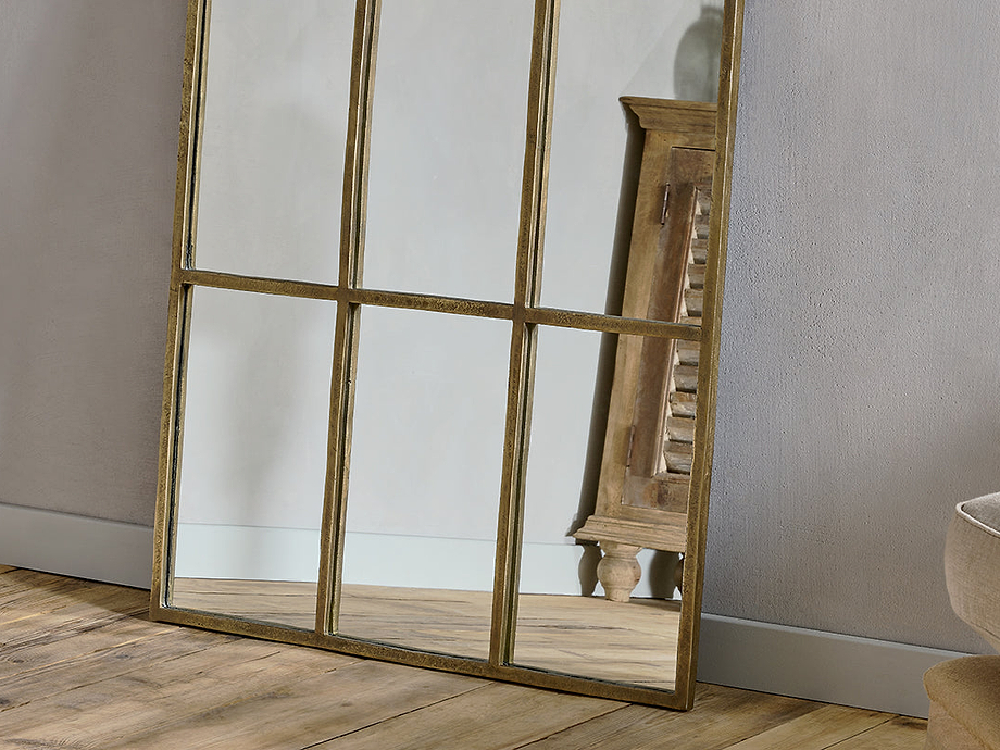 Kurci Rectangular Full Length Mirror - Antique Brass