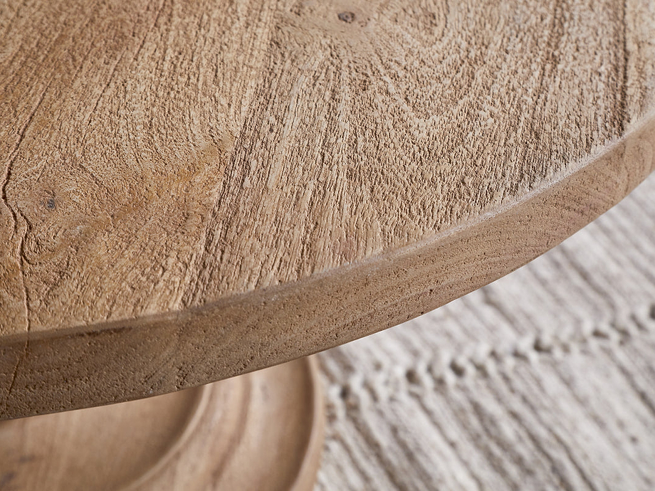 Laya Round Carved Coffee Table - Natural
