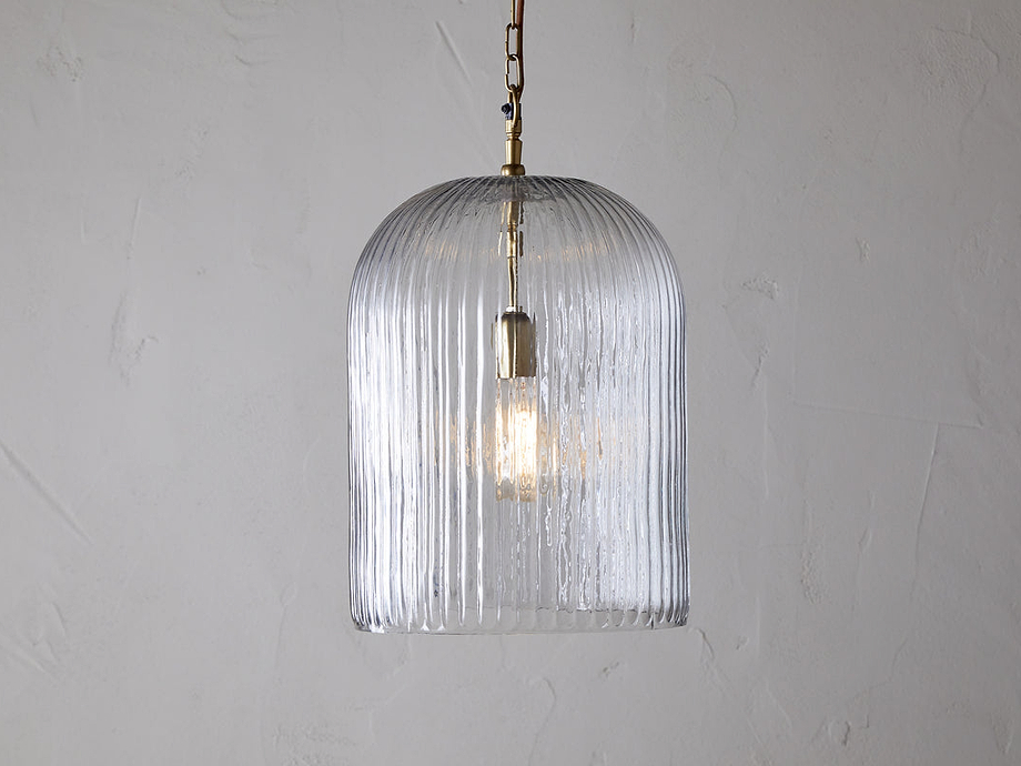 Lumina Fluted Recycled Glass Pendant - Clear
