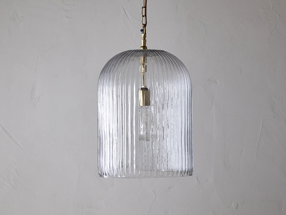 Lumina Fluted Recycled Glass Pendant - Clear