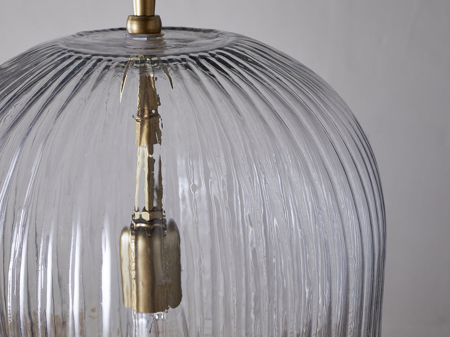 Lumina Fluted Recycled Glass Pendant - Clear