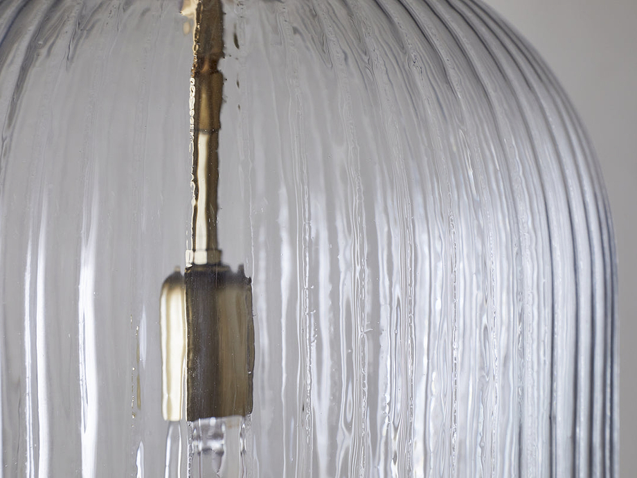 Lumina Fluted Recycled Glass Pendant - Clear