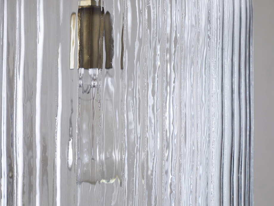 Lumina Fluted Recycled Glass Pendant - Clear