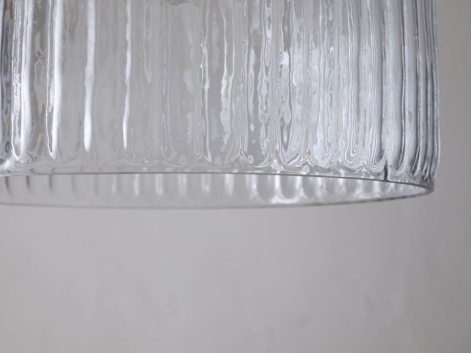 Lumina Fluted Recycled Glass Pendant - Clear
