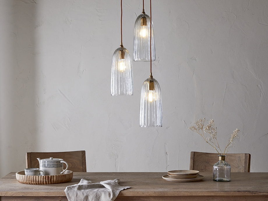 Lumina Fluted Recycled Glass Cluster Light - Clear
