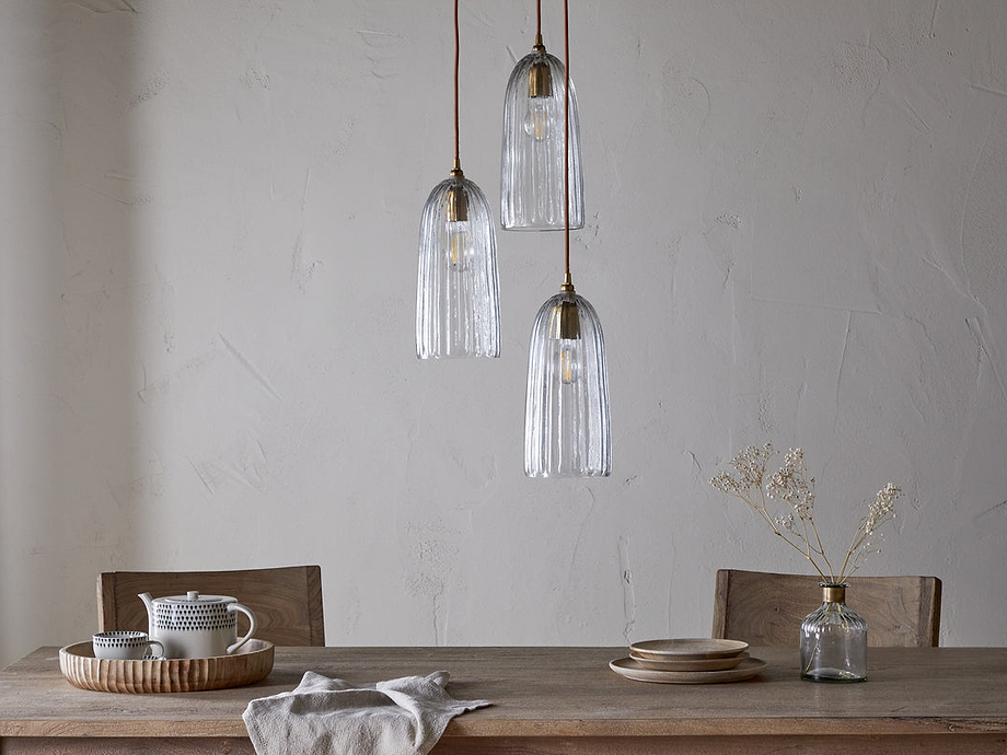 Lumina Fluted Recycled Glass Cluster Light - Clear