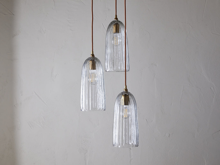 Lumina Fluted Recycled Glass Cluster Light - Clear