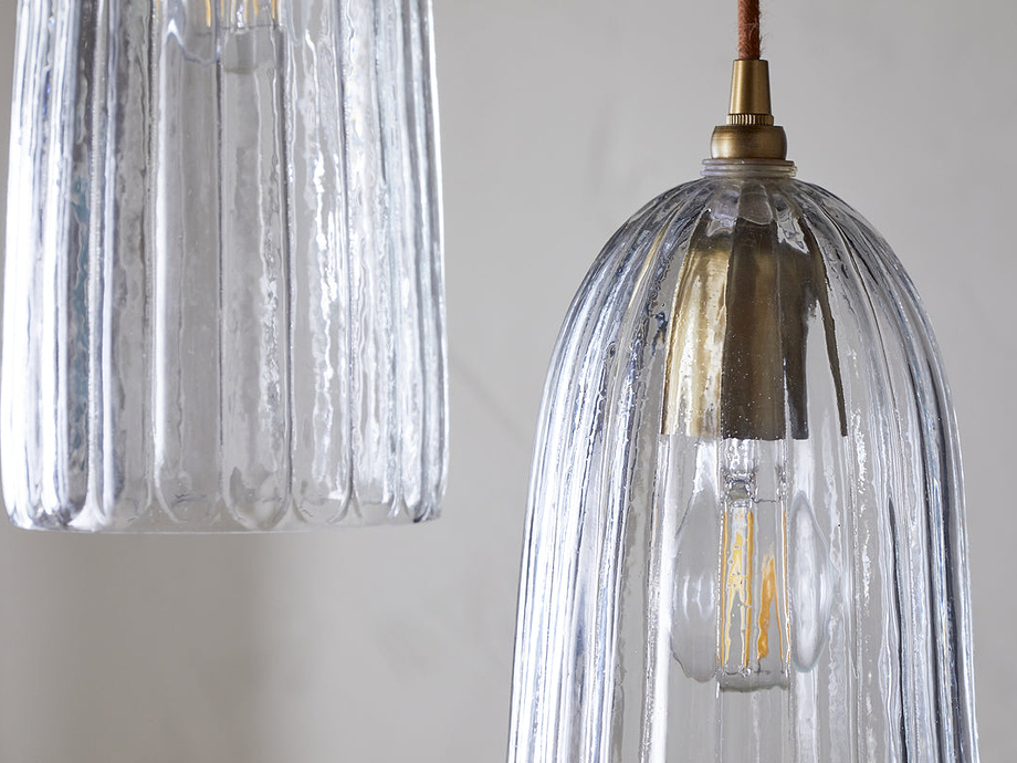 Lumina Fluted Recycled Glass Cluster Light - Clear