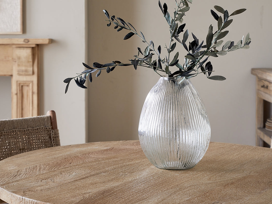Linsy Ribbed Glass Vase - Clear
