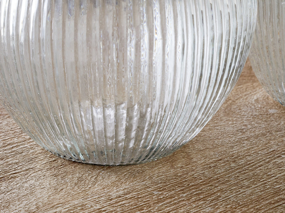 Linsy Ribbed Glass Vase - Clear