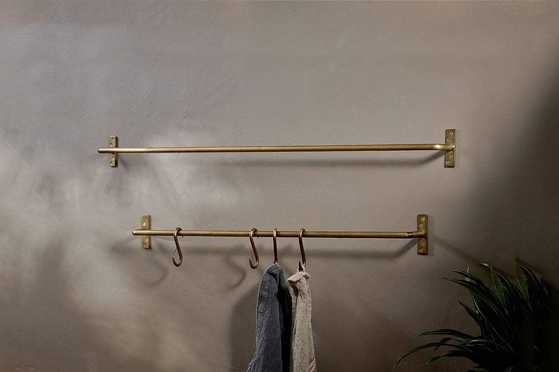 Nkuku HOOKS, KNOBS & RAILS Laila Iron Hanging Rail - Brass