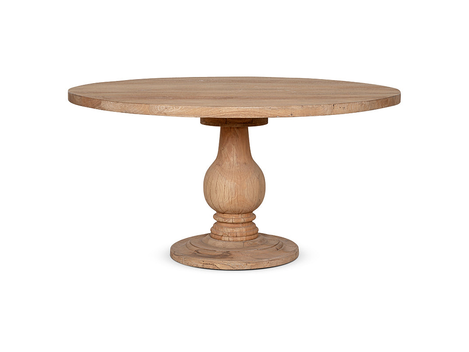 Laya Round Carved Mango Wood Table - Large