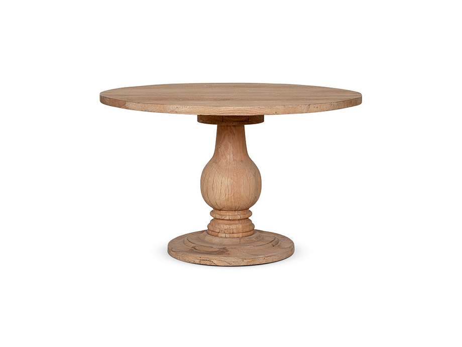 Laya Round Carved Mango Wood Table - Small