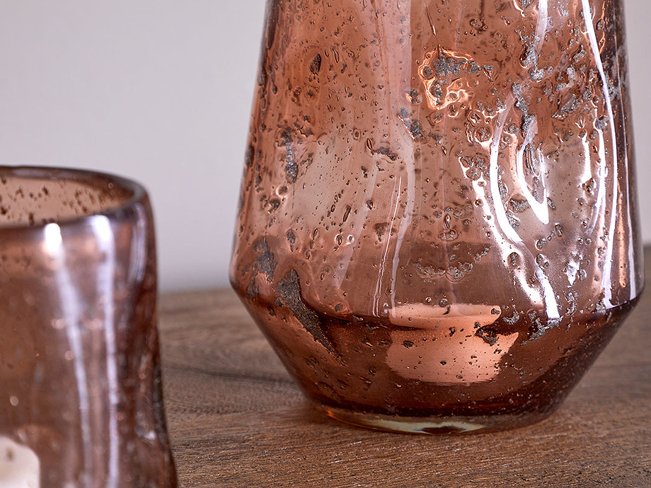 Linora Recycled Glass Tealight Holder - Terracotta