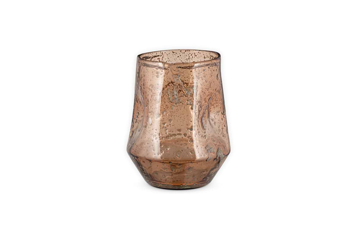 Linora Recycled Glass Tealight Holder - Terracotta