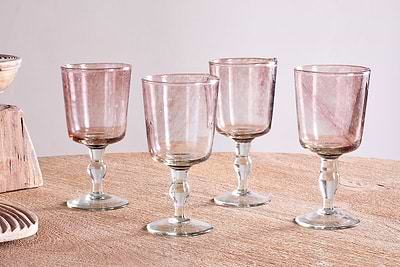 Llanera Wine Glass - Plum - (Set of 4)-nkuku