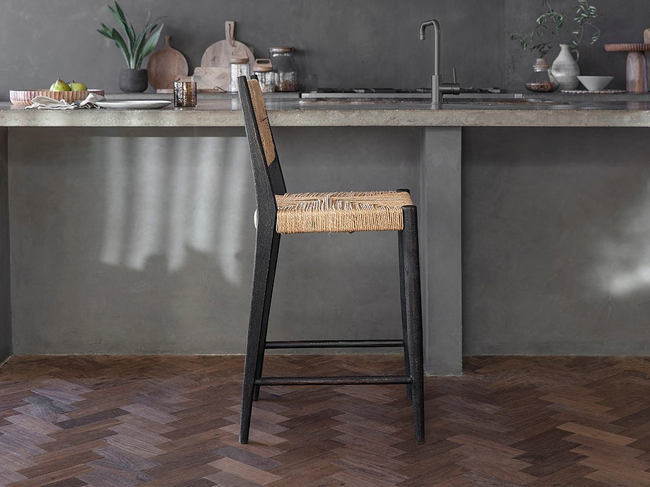 Lohanda Acacia & Munja Grass Counter Chair - Charcoal