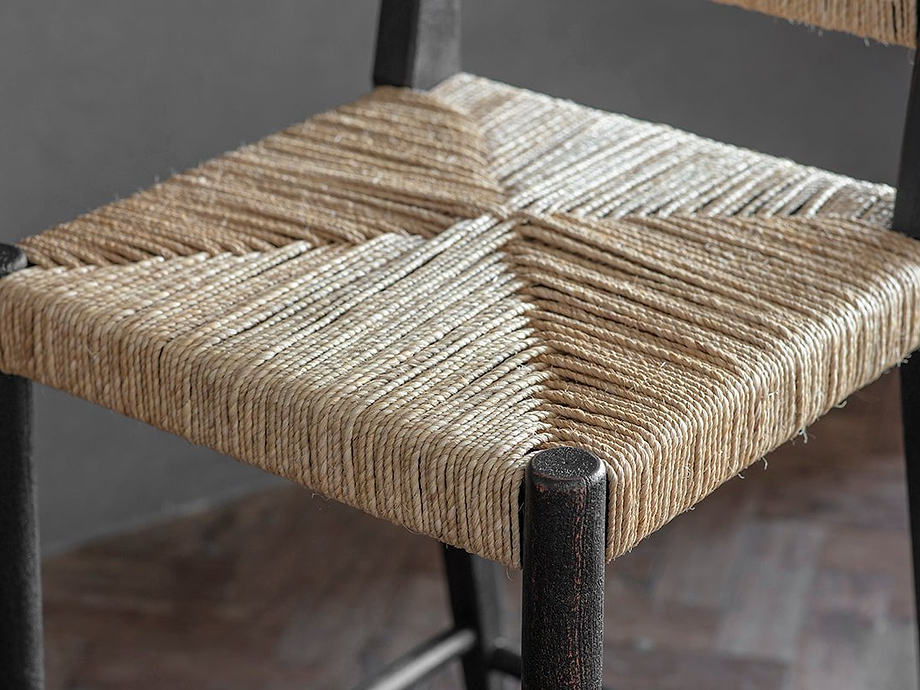 Lohanda Acacia & Munja Grass Counter Chair - Charcoal