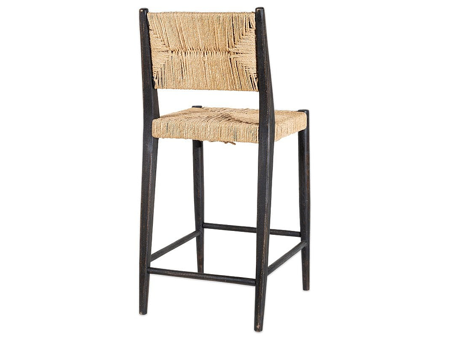 Lohanda Acacia & Munja Grass Counter Chair - Charcoal