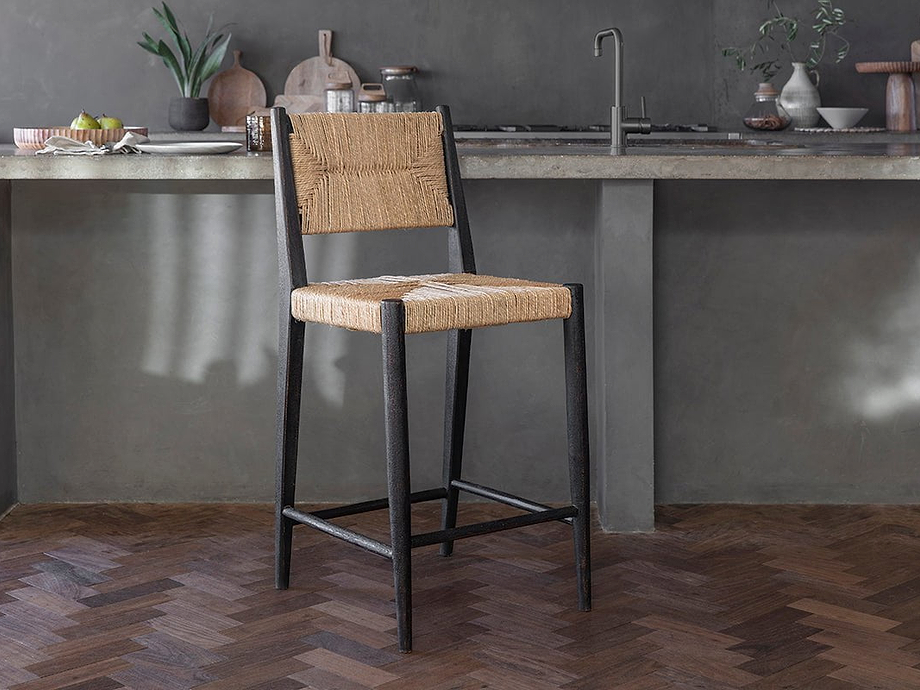 Lohanda Acacia & Munja Grass Counter Chair - Charcoal