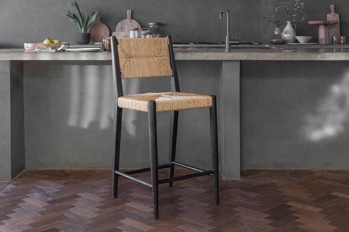 Lohanda Acacia Munja Grass Counter Chair Charcoal