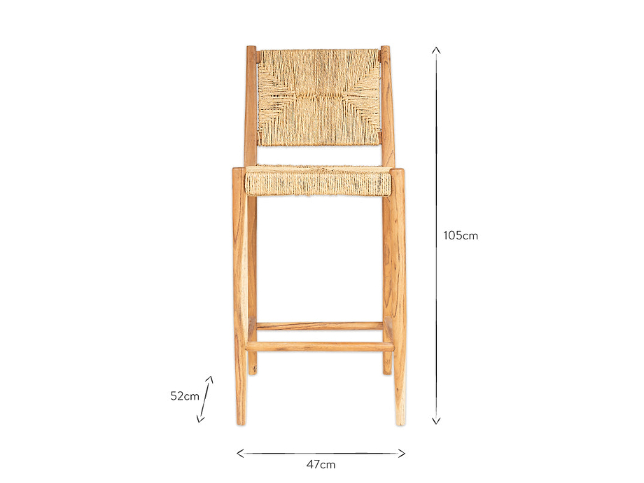 Lohanda Acacia & Munja Grass Counter Chair - Natural